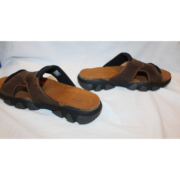 Keen Men\'s Daytona Open Toe Leather Slide Sandals Bison/Black NEW SZ 11.5 main image 5